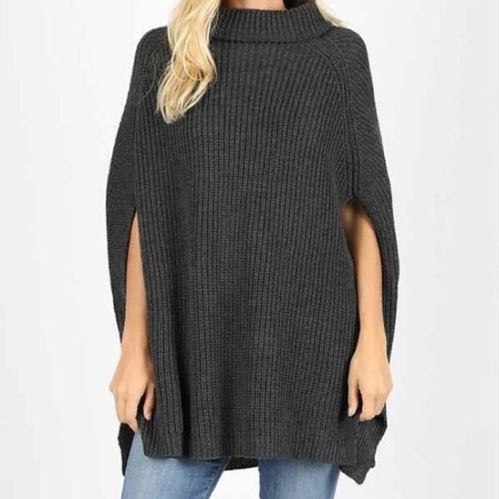TurtleNeck Poncho Sweater